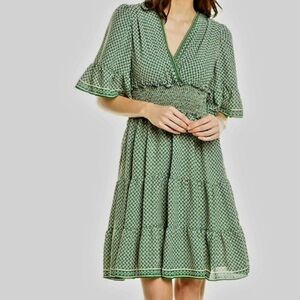 Max Studio Green V-Neck Women's Dress